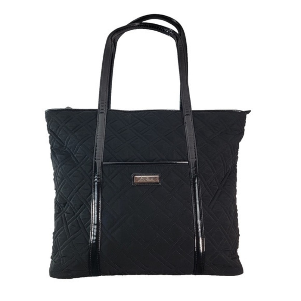 Vera Bradley Trimmed Tote Classic Black With Faux Leather Trim Black